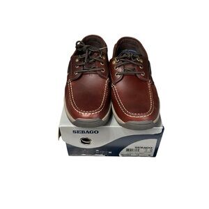 Sebago Helmsman Brown Smooth Leather Shoes Mens 10W Boat Deck w Box